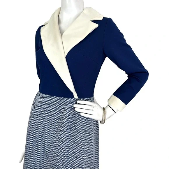 Vintage 70s Maxi Hostess Dress Collar Long Sleeve Talon Zip Blue Size Small - Picture 4 of 8